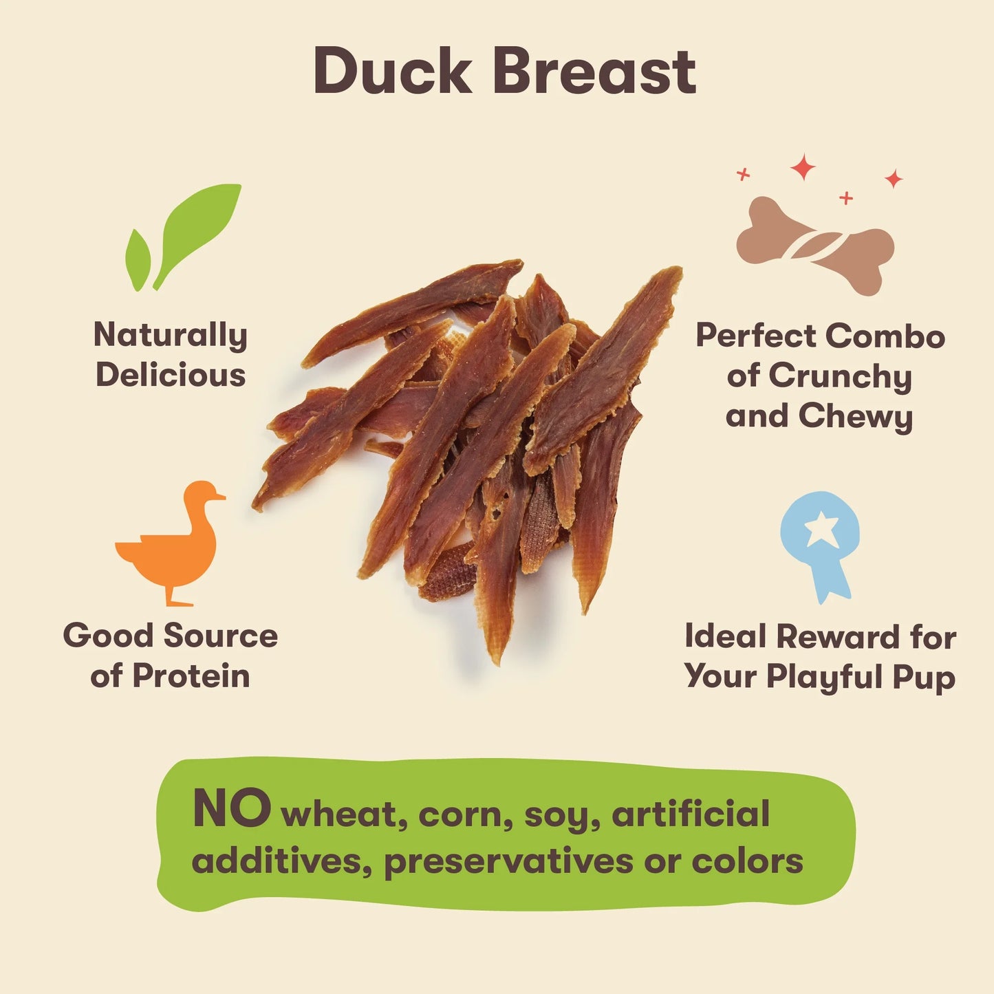 Duck Breast Jerky Dog Treats - 1 Pound