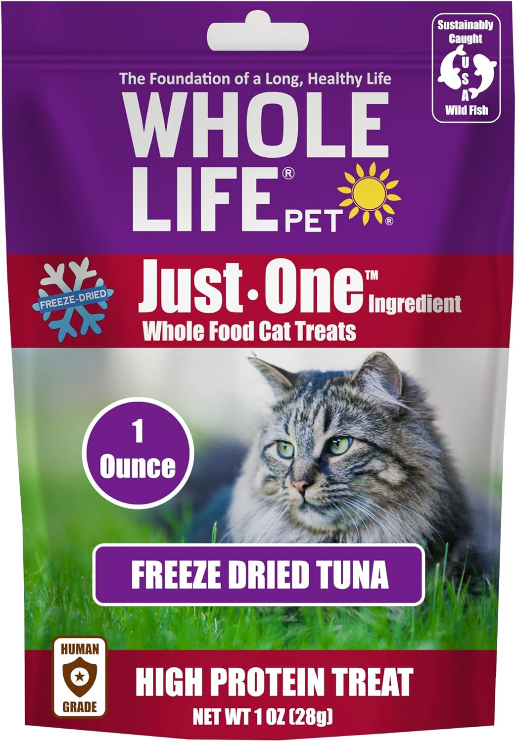 Healthy Cat Treats, Freeze Dried Human-Grade Wild-Caught Tuna, Protein Rich for Training, Weight Control Treats, Made in the USA, 1 Ounce