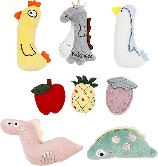 Cat Toy Filled with Catnip,8 Pack Soft Plush Catnip Toys for Indoor Cats, Interactive Cat Toy,Cat Kicker Toy, Kitten Chew Toys Teething, Cartoon Kitten Toys, Multicolor, Multi-Size