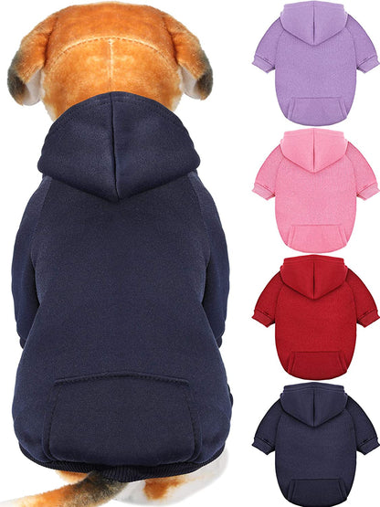 4-Piece Small Dog Clothes Set: Winter Hoodies with Hat, Coat, Sweater & Shirt (XXS) for Chihuahuas and Small Dogs