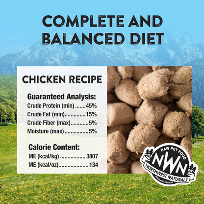 Freeze-Dried Chicken Cat & Kitten Food – Bite-Sized Nibbles – Healthy, Limited, Human-Grade Ingredients, All-Natural, High-Protein Raw Diet – Complete & Balanced, Made in USA, 11 Oz