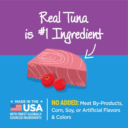 Kittles Crunchy Natural Grain Free Cat Treats, Tuna & Cranberries Recipe, All Life Stages, 6-Ounce Bag