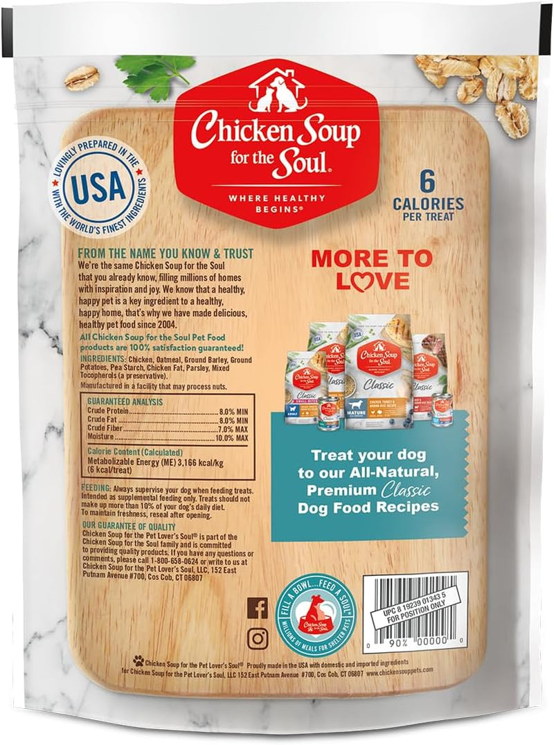 Pet Food Crunchy Bites Dog Treats, Chicken, 12 Ounce Bag | Soy, Corn & Wheat Free, No Artificial Flavors or Preservatives