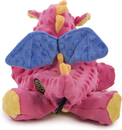 Bubble Plush Dragons Squeaky Dog Toy, Chew Guard Technology - Coral, Large