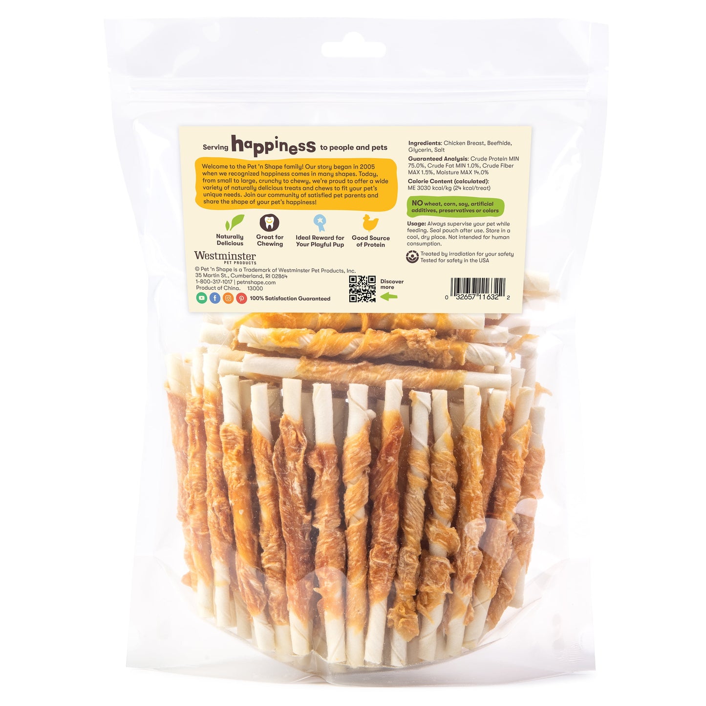 Hide Twists – Chicken Wrapped Rawhide Dog Treats - Small Twist - 2 Pounds