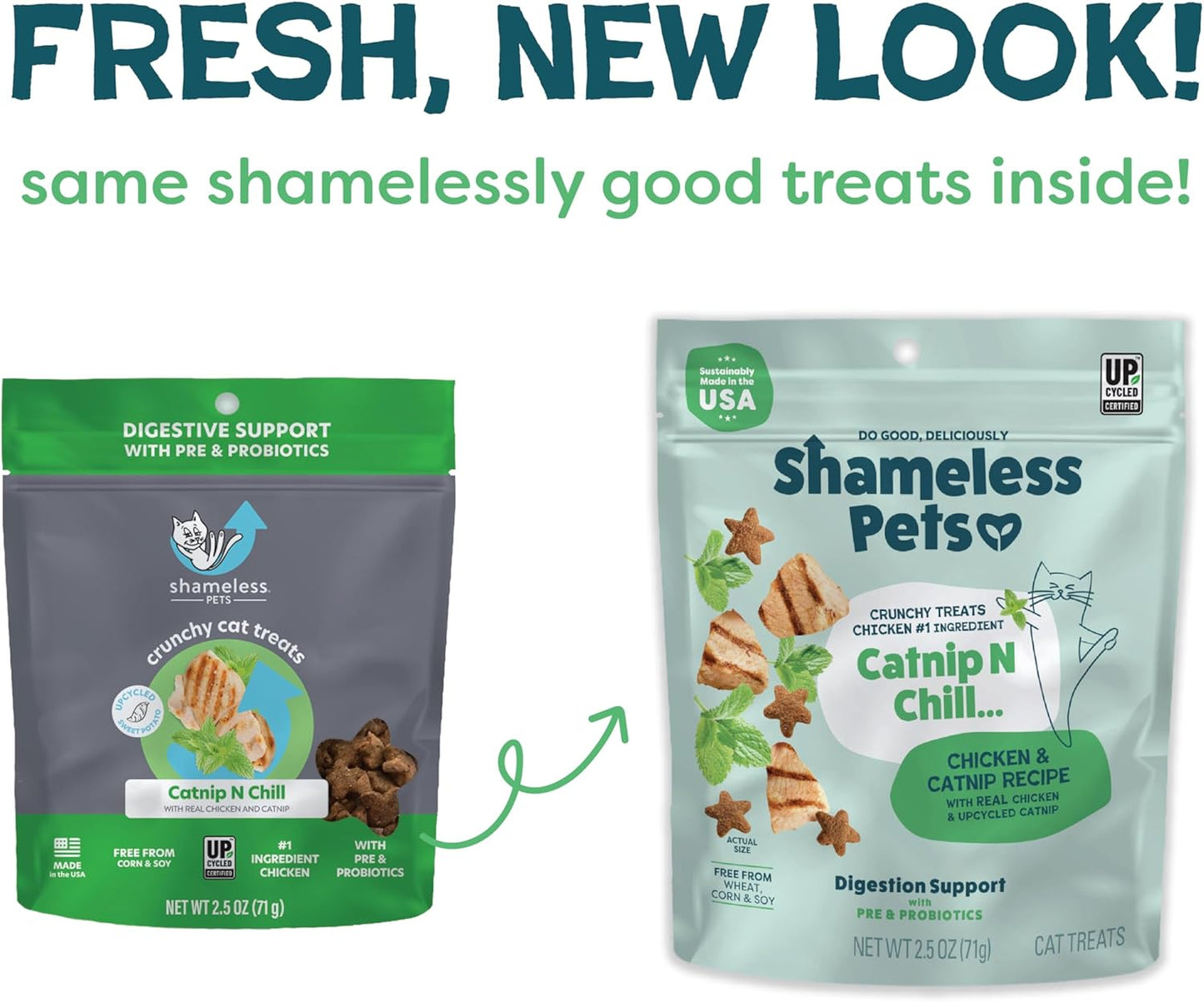 Crunchy Cat Treats - Catnip Treats for Cats with Digestive Support, Natural Ingredients Kitten Treats with Real Chicken, Healthy Flavored Feline Snacks - Catnip N Chill, 3-Pk