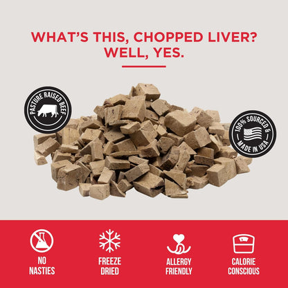 Beef Liver Dog Treats - the Only Freeze Dried Beef Liver Dogs Need - Grain-Free Beef Bites, Dog Treats for Small and Large Dogs (4 Oz.)