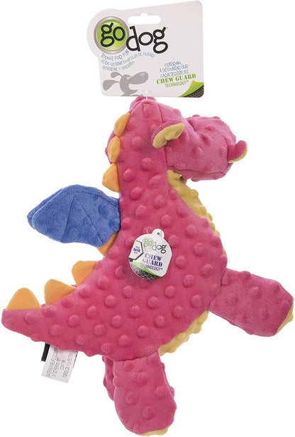 Bubble Plush Dragons Squeaky Dog Toy, Chew Guard Technology - Coral, Large