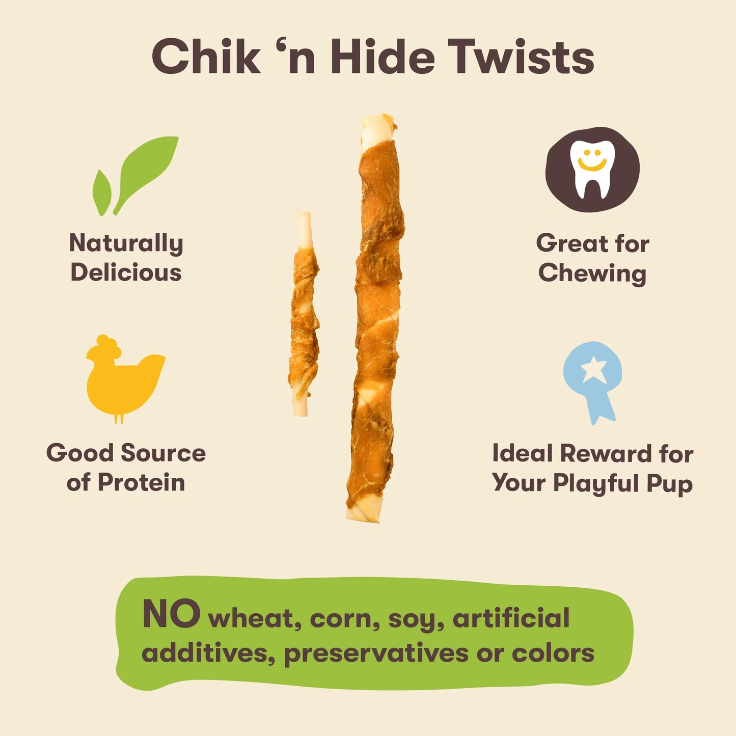 Hide Twists – Chicken Wrapped Rawhide Dog Treats - Small Twist - 2 Pounds