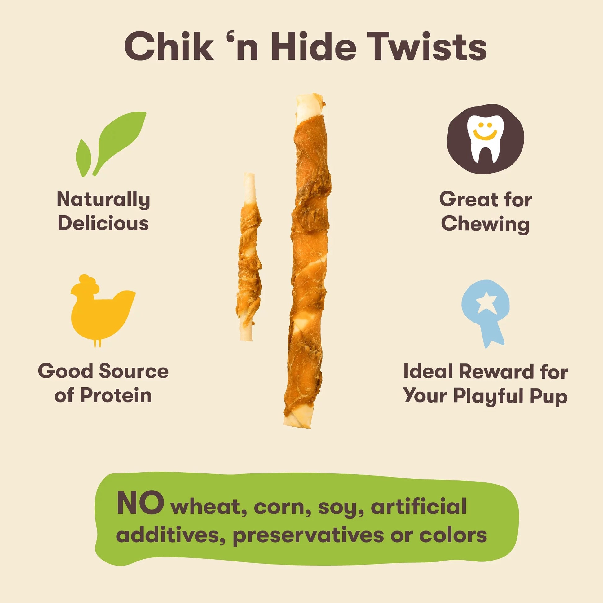 Hide Twists – Chicken Wrapped Rawhide Dog Treats - Small Twist - 2 Pounds
