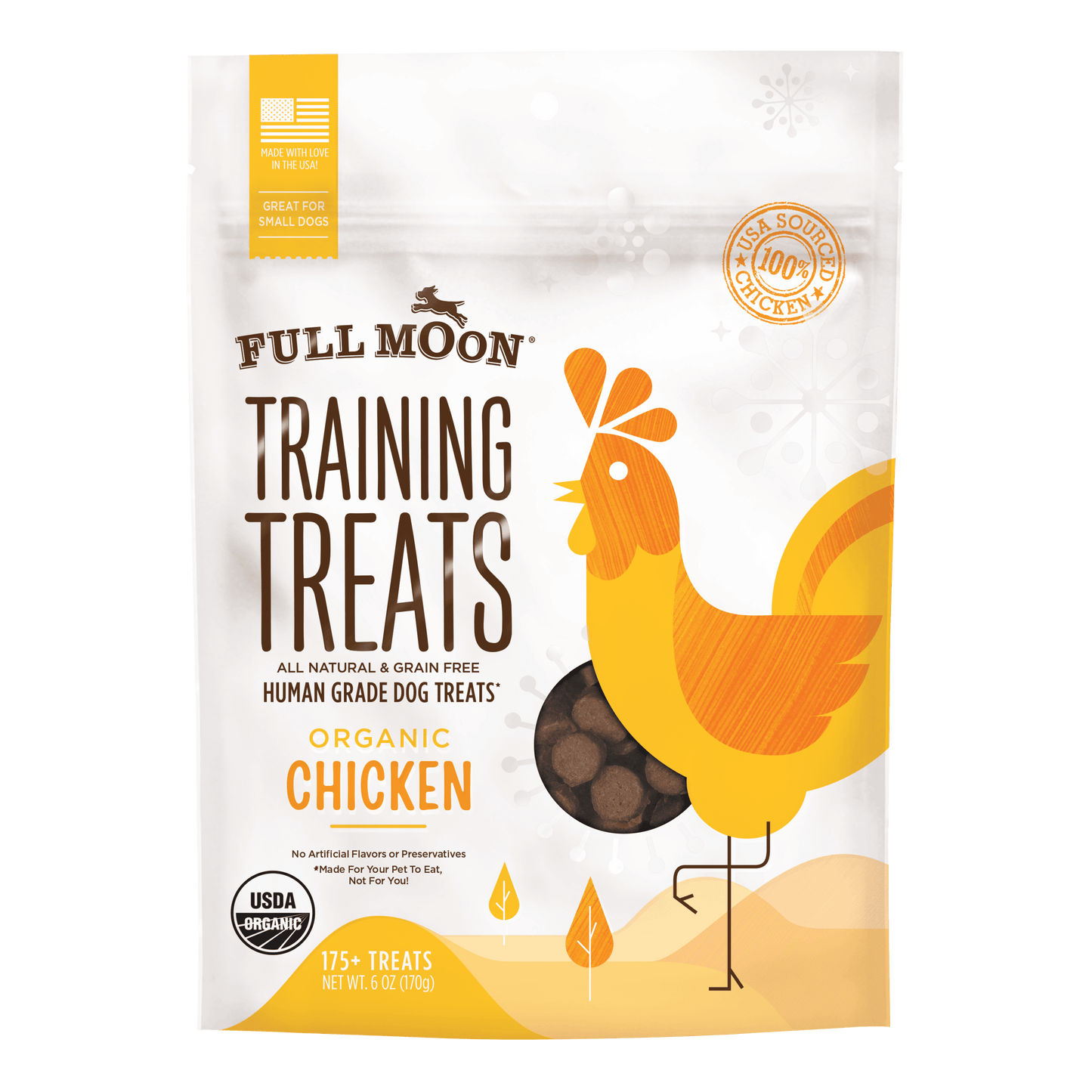 All Natural Human Grade Dog Training Treats, Chicken, 6 Oz.
