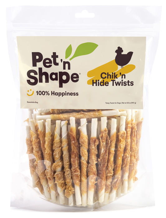 Hide Twists – Chicken Wrapped Rawhide Dog Treats - Small Twist - 2 Pounds