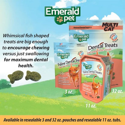 Grain-Free Feline Dental Treats, 11 Ounce Fresh Pack, Salmon Cat Treats, Made in the USA