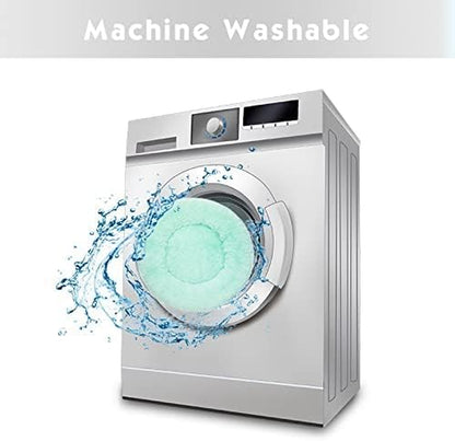 Anti Anxiety round Fluffy Plush Faux Fur Warm Washable Dog Bed & Cat Bed, Original Bed for Small Medium Large Pets,Used to Relieve Joints and Improve Sleep（20"/24"/27''） (27", Light Green)