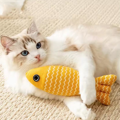 1Pc Pet Toys Cat Chew Toys Linen Fish Pillow Chew Training Toy Simulation Fish Puppet Pet Supplies