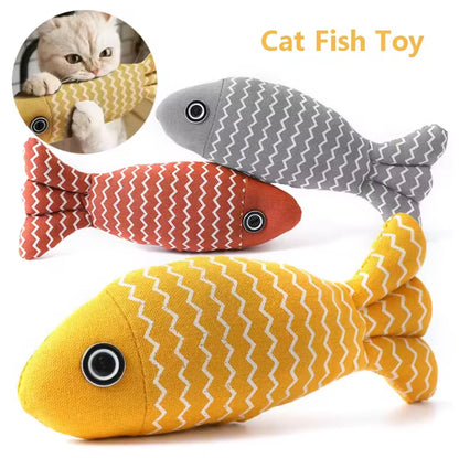 1Pc Pet Toys Cat Chew Toys Linen Fish Pillow Chew Training Toy Simulation Fish Puppet Pet Supplies