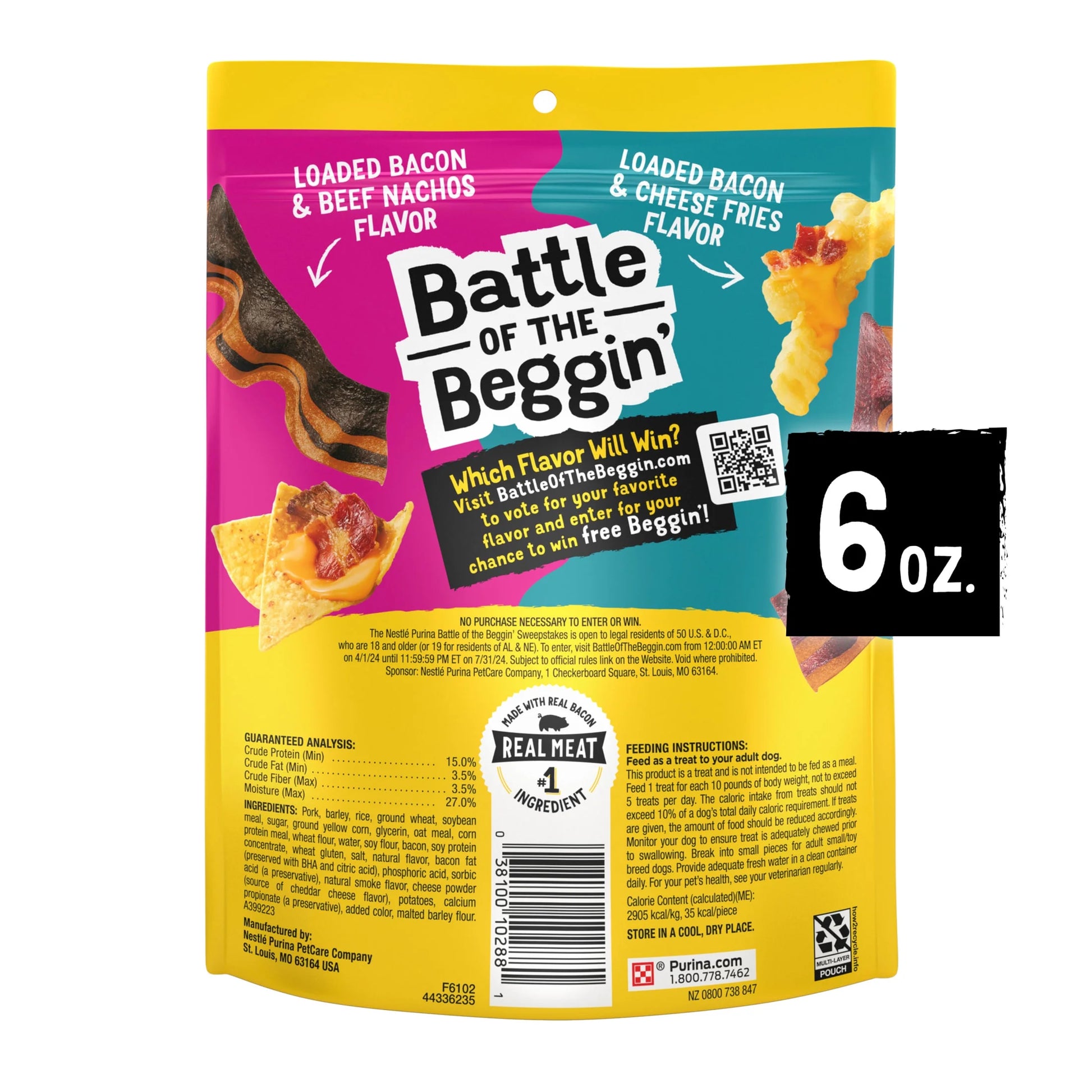 Purina Beggin’ Loaded Bacon and Cheese Fries Flavor Treats for Dogs